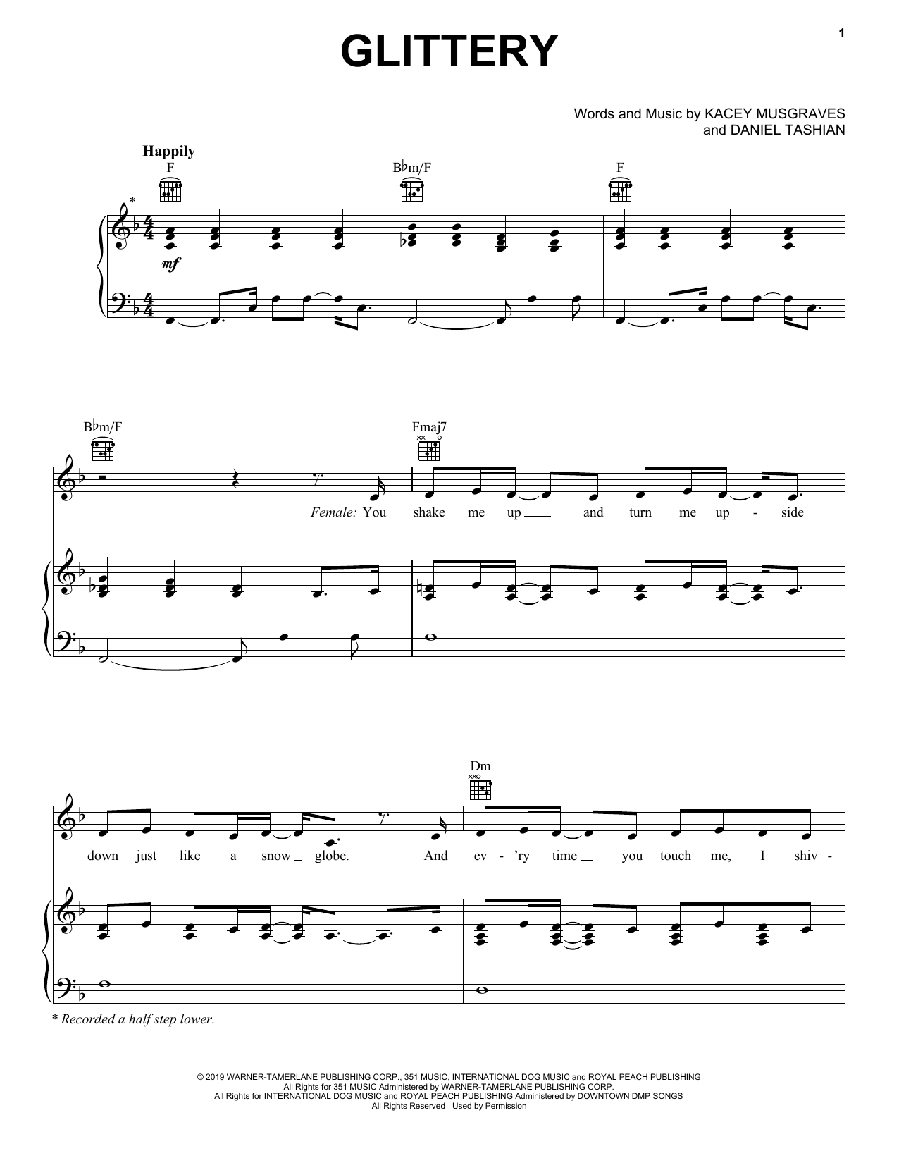Kacey Musgraves Glittery (feat. Troye Sivan) Sheet Music