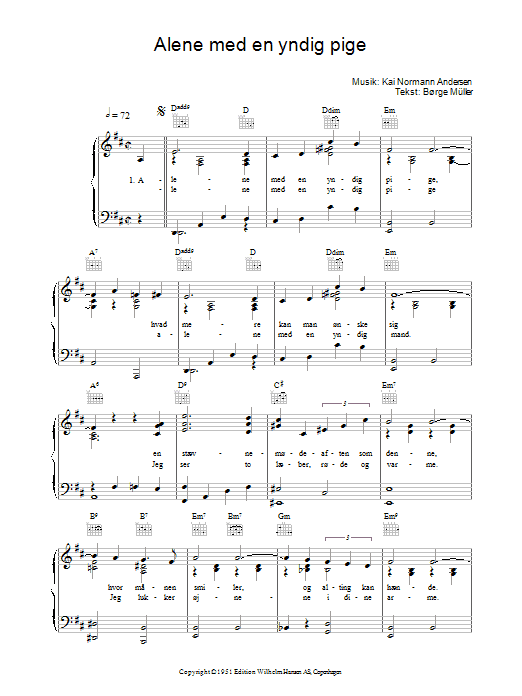 Kai Normann Andersen Alene Med En Yndig Pige Sheet Music