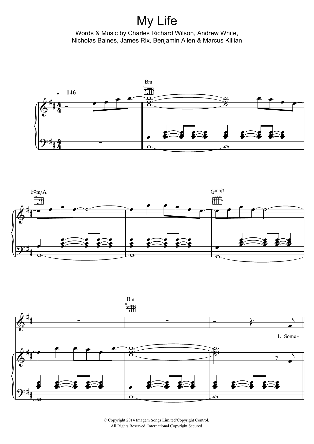 Kaiser Chiefs My Life Sheet Music