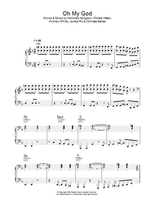 Kaiser Chiefs Oh My God Sheet Music
