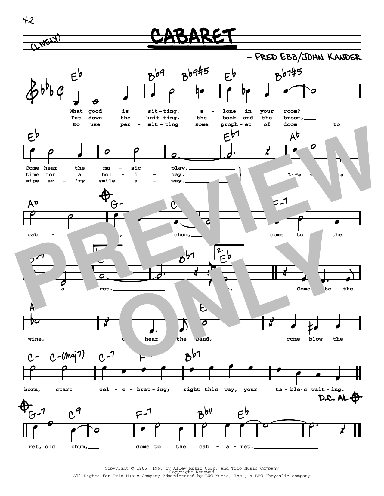 Kander & Ebb Cabaret (High Voice) Sheet Music