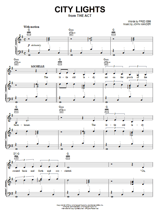 Kander & Ebb City Lights Sheet Music