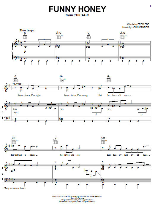 Kander & Ebb Funny Honey Sheet Music