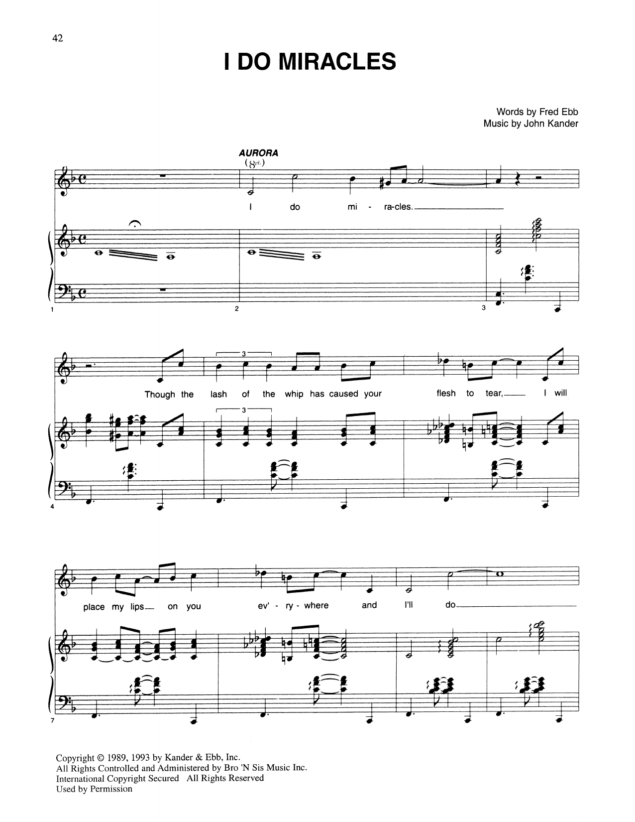 Kander & Ebb I Do Miracles (from Kiss Of The Spider Woman) Sheet Music
