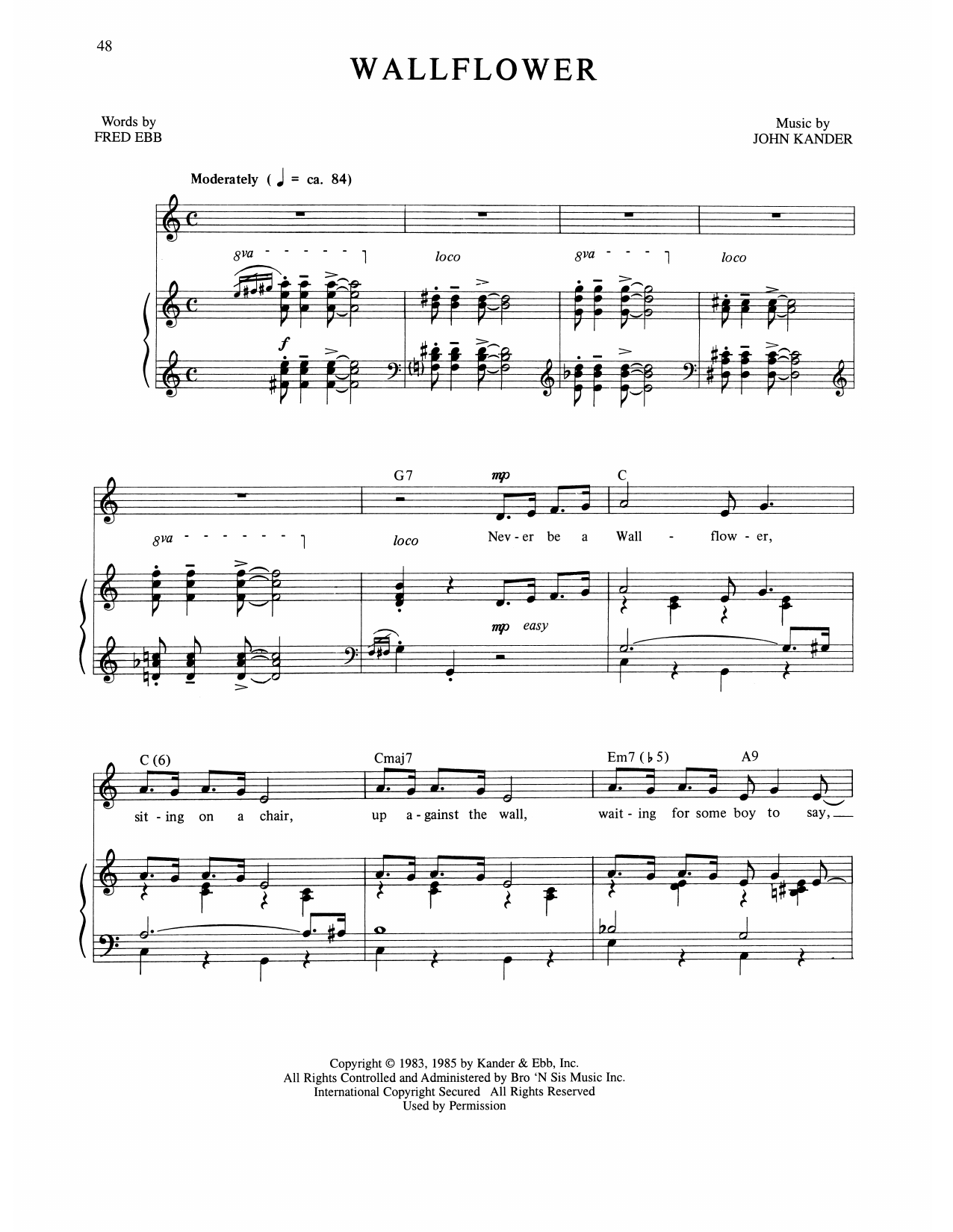 Kander & Ebb Wallflower (from The Rink) Sheet Music