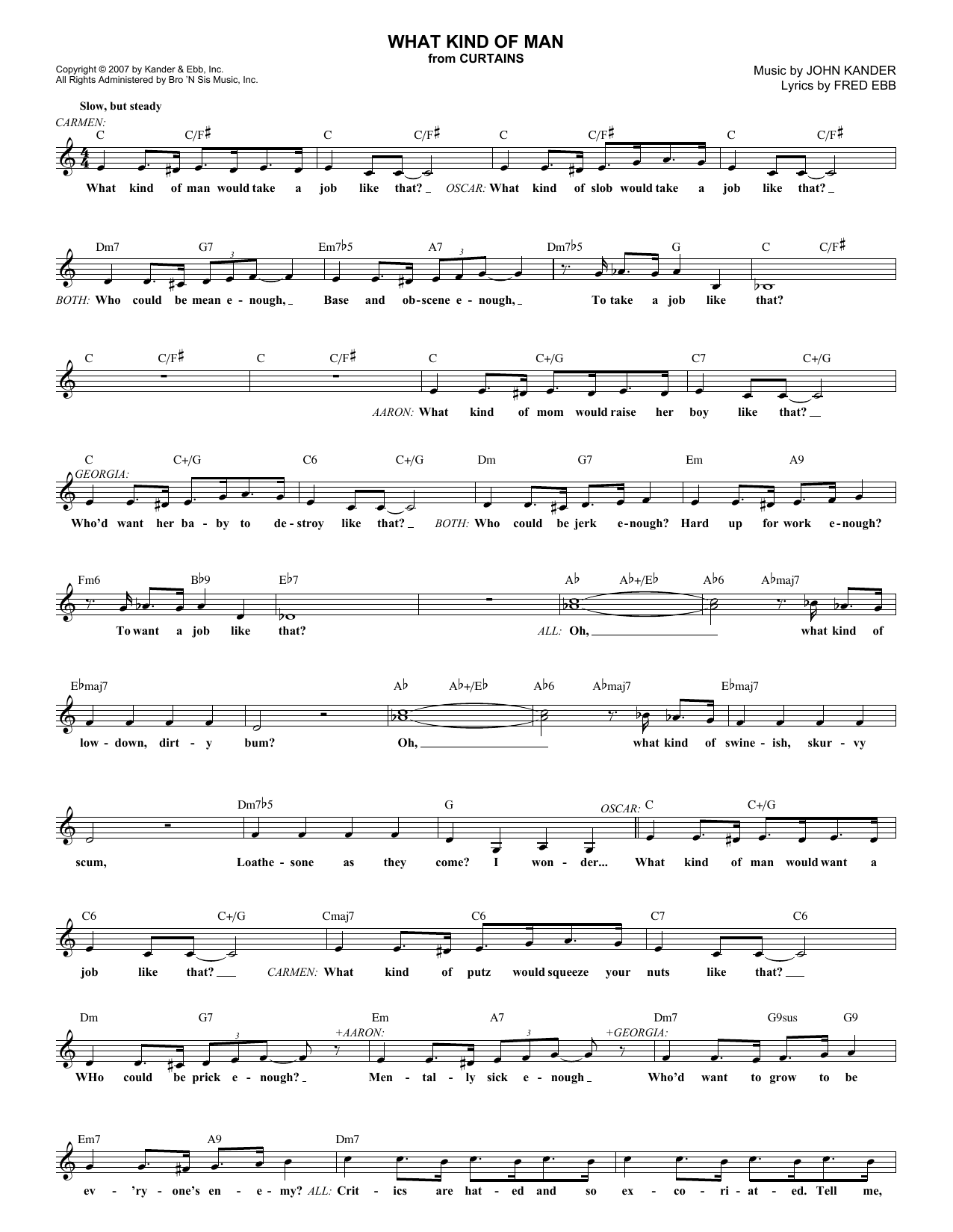 Kander & Ebb What Kind Of Man Sheet Music