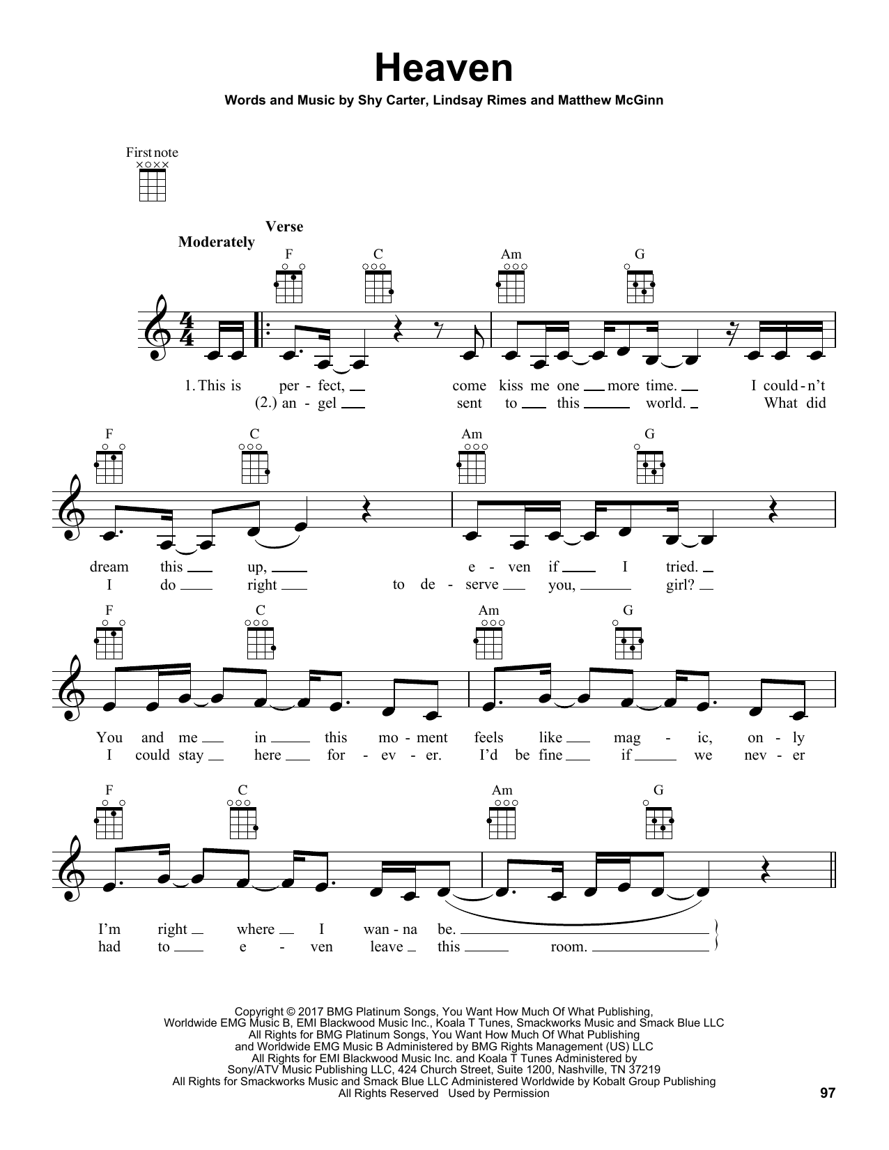 Kane Brown Heaven Sheet Music