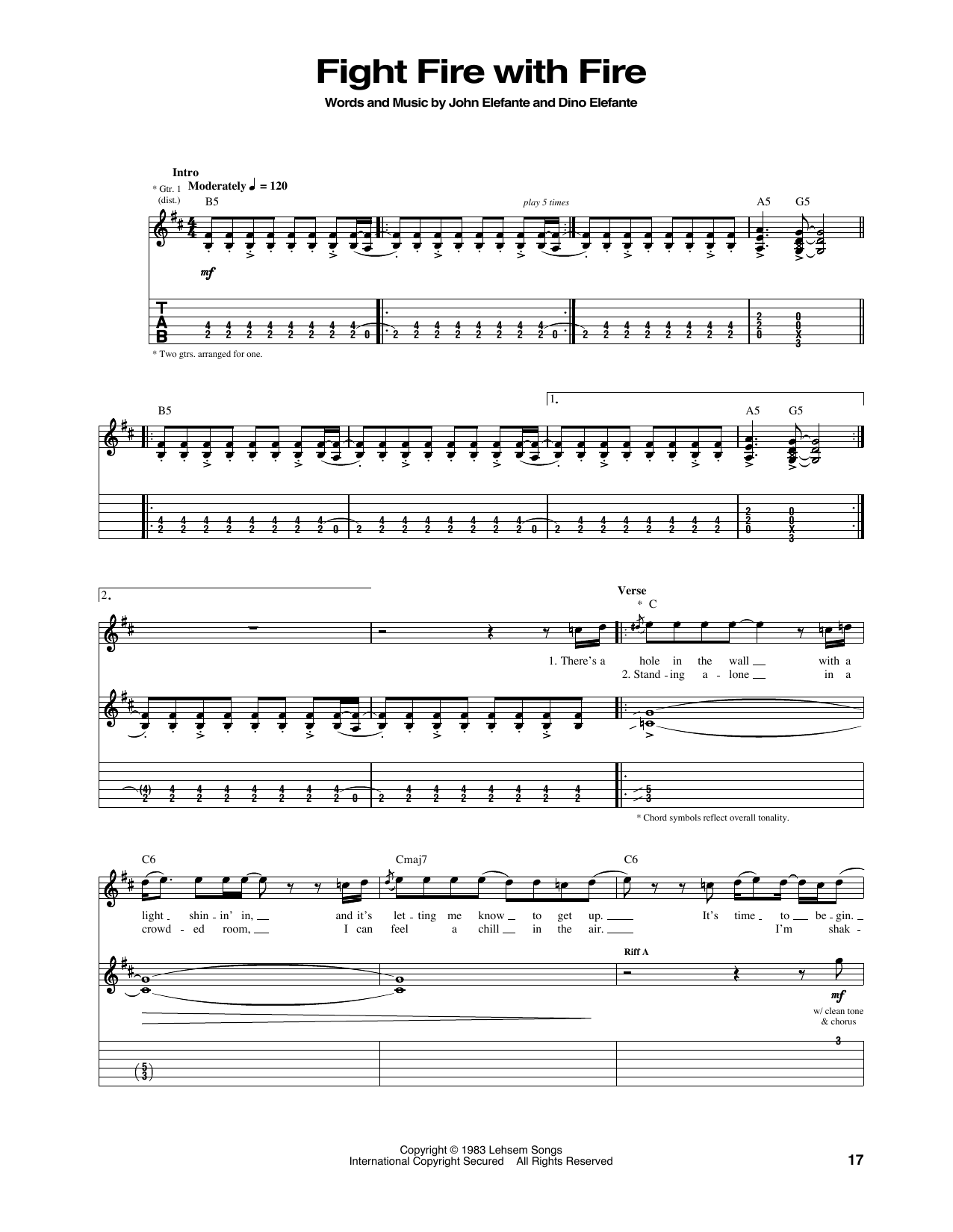 Kansas Fight Fire With Fire Sheet Music