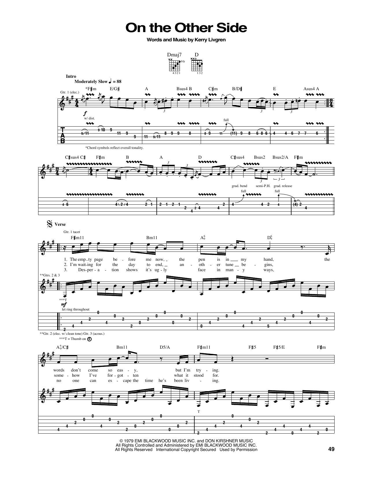 Kansas On The Other Side Sheet Music