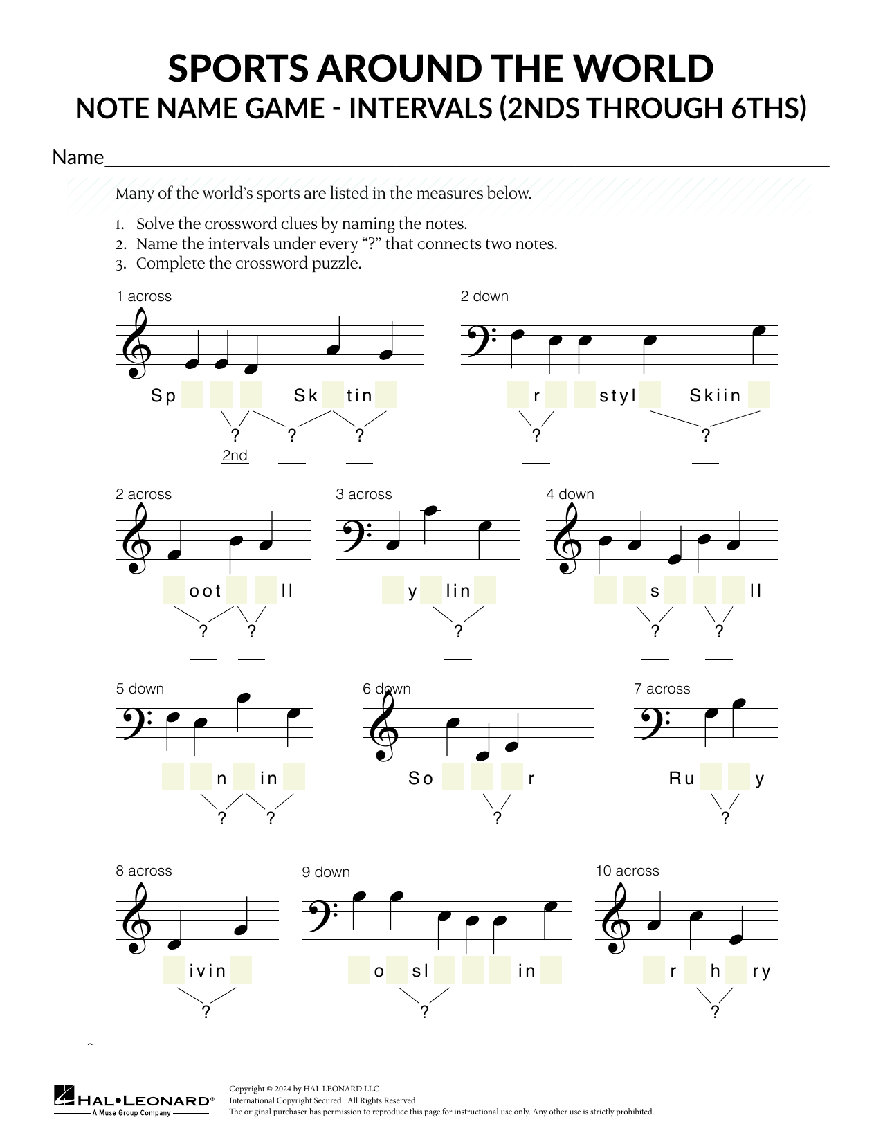 Karen Harrington Intervals - 2nds Through 6ths Sheet Music