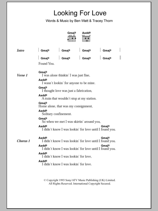 Karen Ramirez Looking For Love Sheet Music