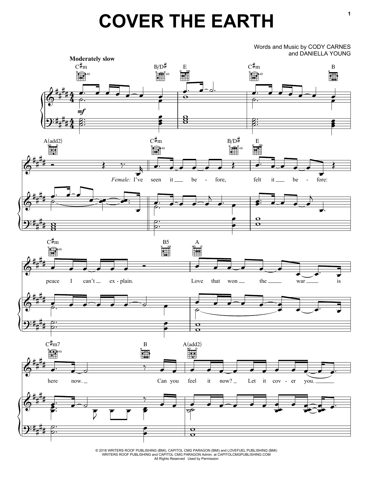 Kari Jobe, Cody Carnes & Elevation Worship Cover The Earth Sheet Music
