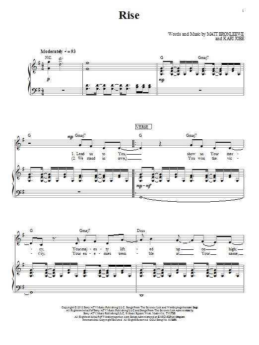Kari Jobe Rise Sheet Music