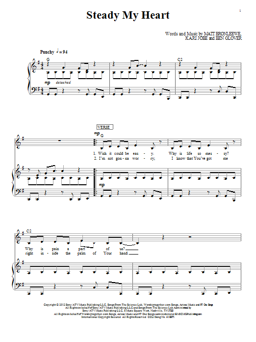 Kari Jobe Steady My Heart Sheet Music
