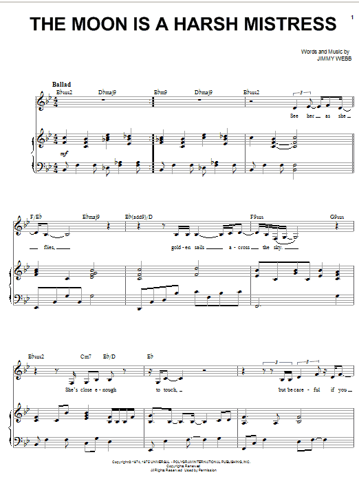 Karrin Allyson The Moon Is A Harsh Mistress Sheet Music