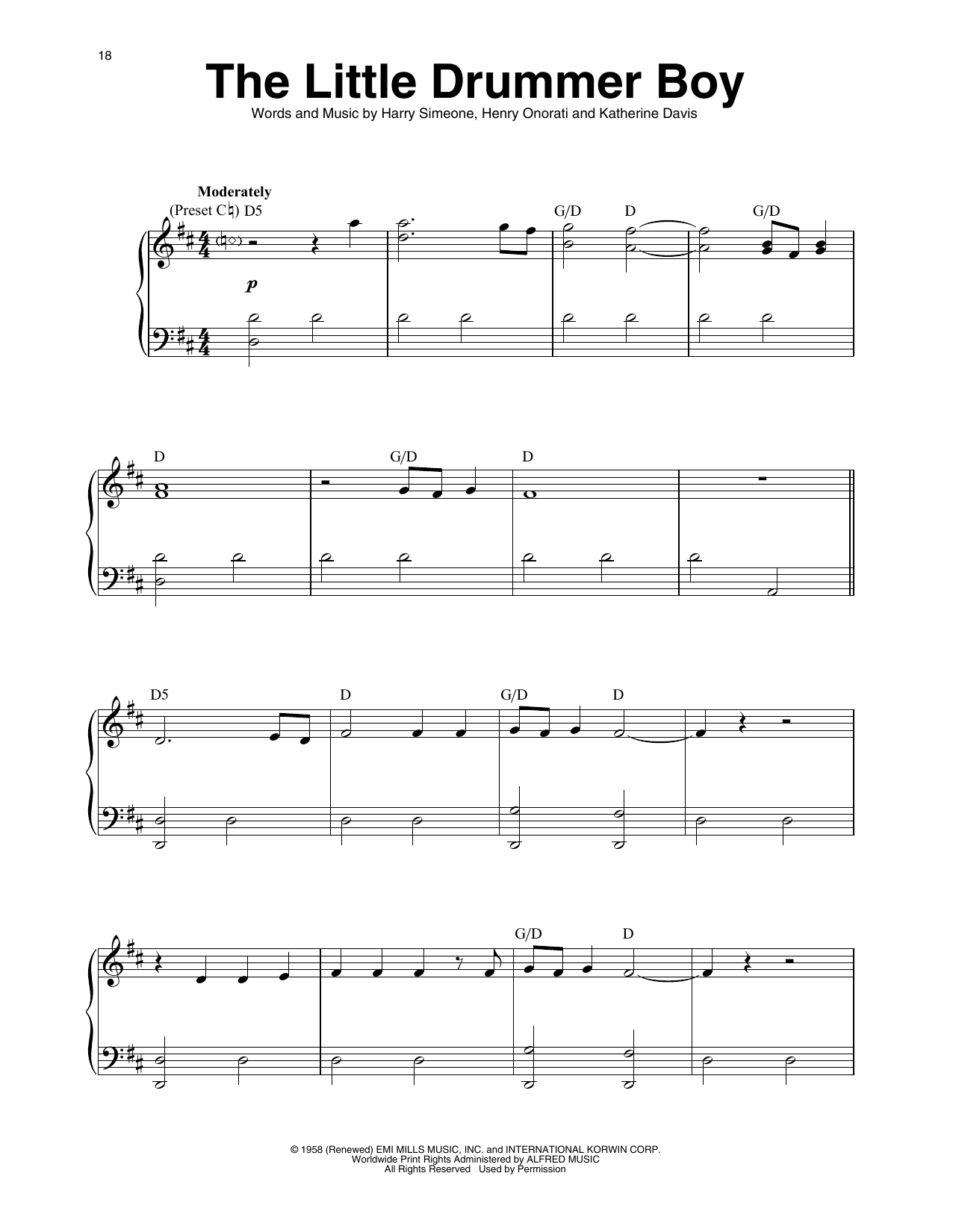 Katherine Davis The Little Drummer Boy (arr. Maeve Gilchrist) Sheet Music