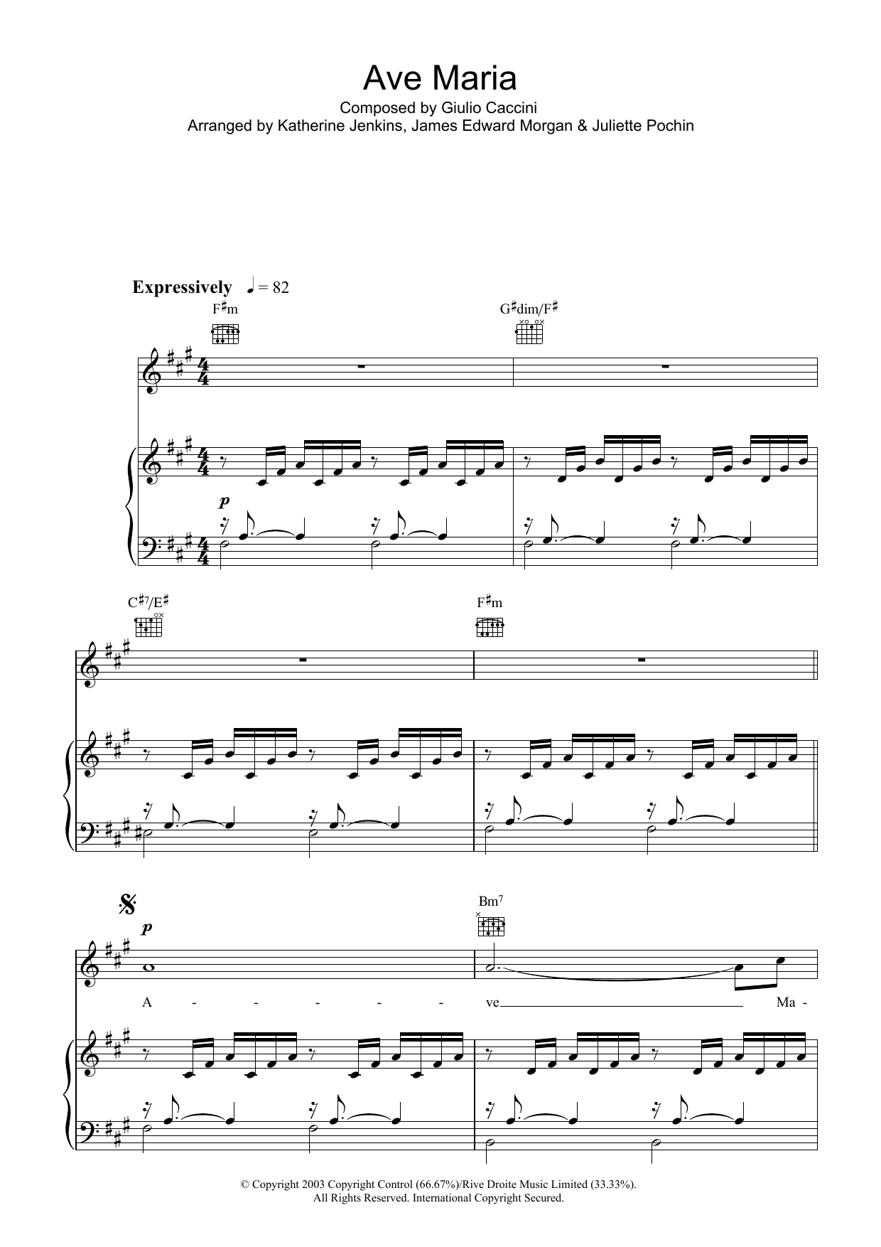 Katherine Jenkins Ave Maria Sheet Music