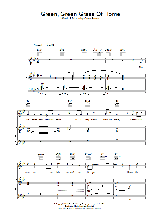 Katherine Jenkins Green, Green Grass Of Home Sheet Music