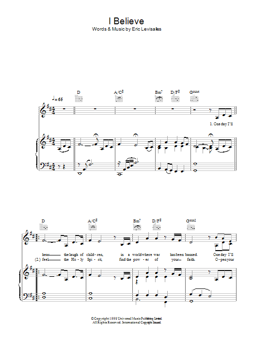 Katherine Jenkins I Believe Sheet Music