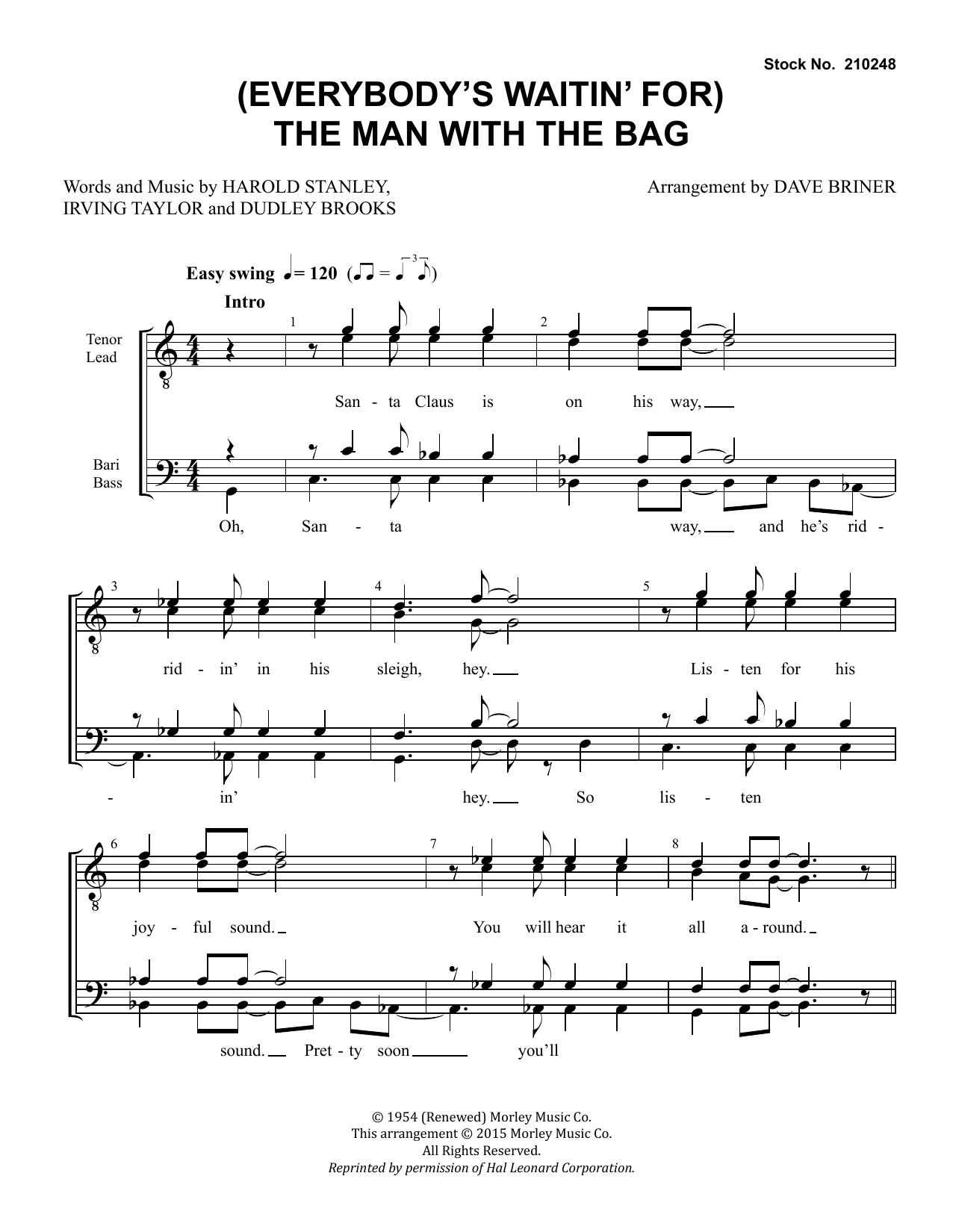 Kay Starr (Everybody's Waitin' for) The Man with the Bag (arr. Dave Briner) Sheet Music