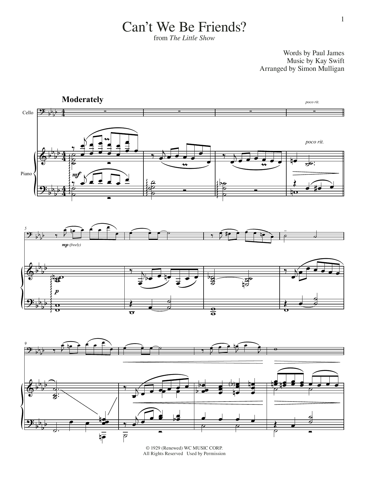 Kay Swift Can't We Be Friends (from The Little Show) (arr. Simon Mulligan) Sheet Music