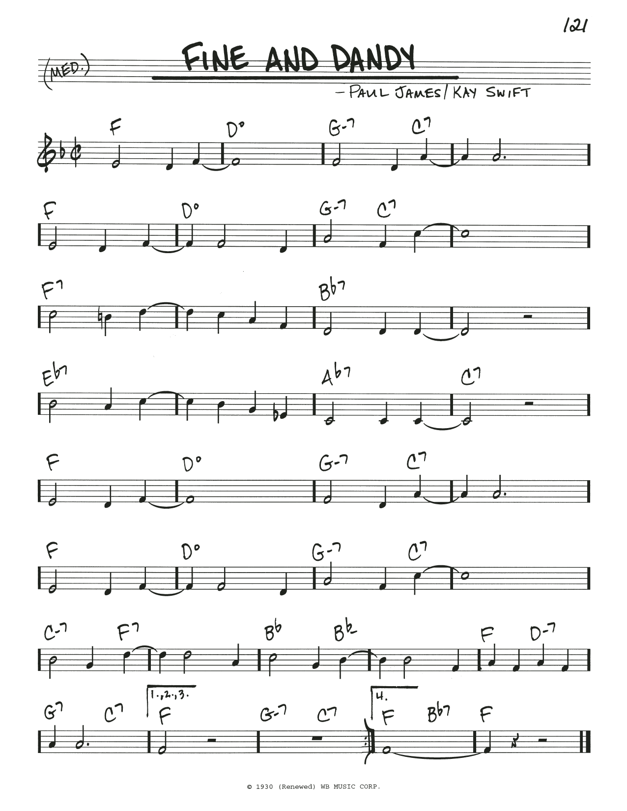 Kay Swift Fine And Dandy (from the musical Fine and Dandy) Sheet Music