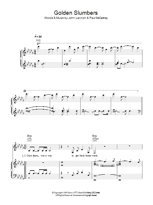 k.d. lang Golden Slumbers Sheet Music