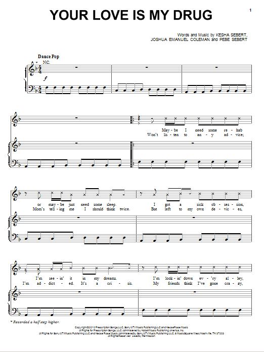 Ke$ha Your Love Is My Drug Sheet Music