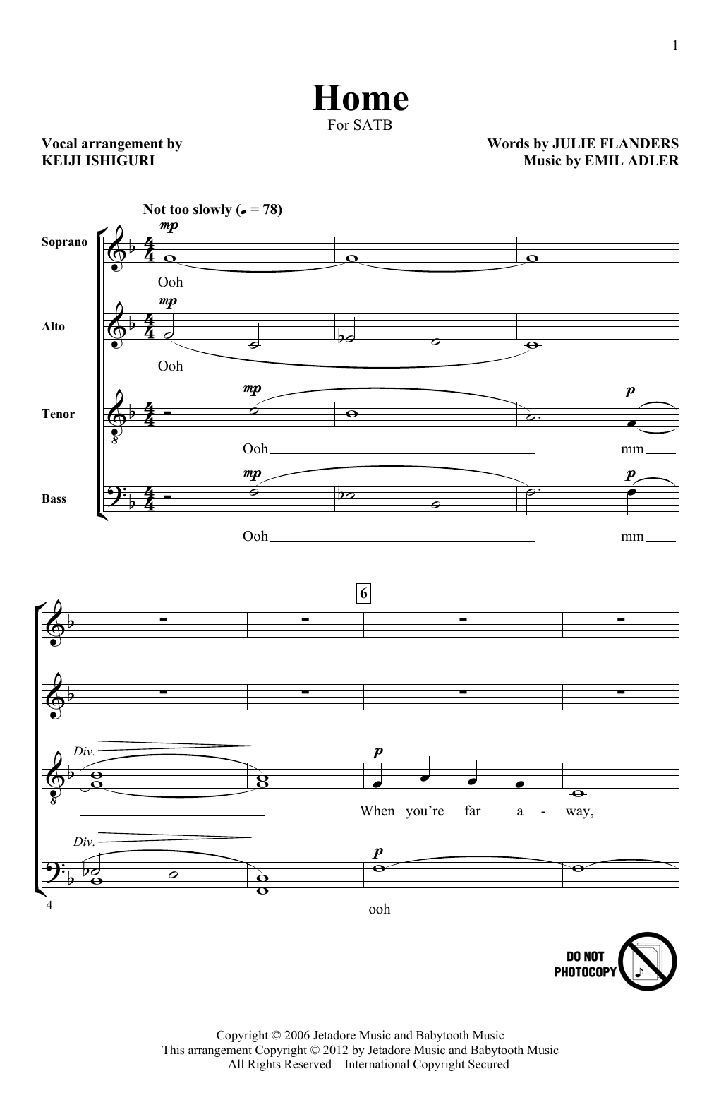 Keiji Ishiguri Home Sheet Music