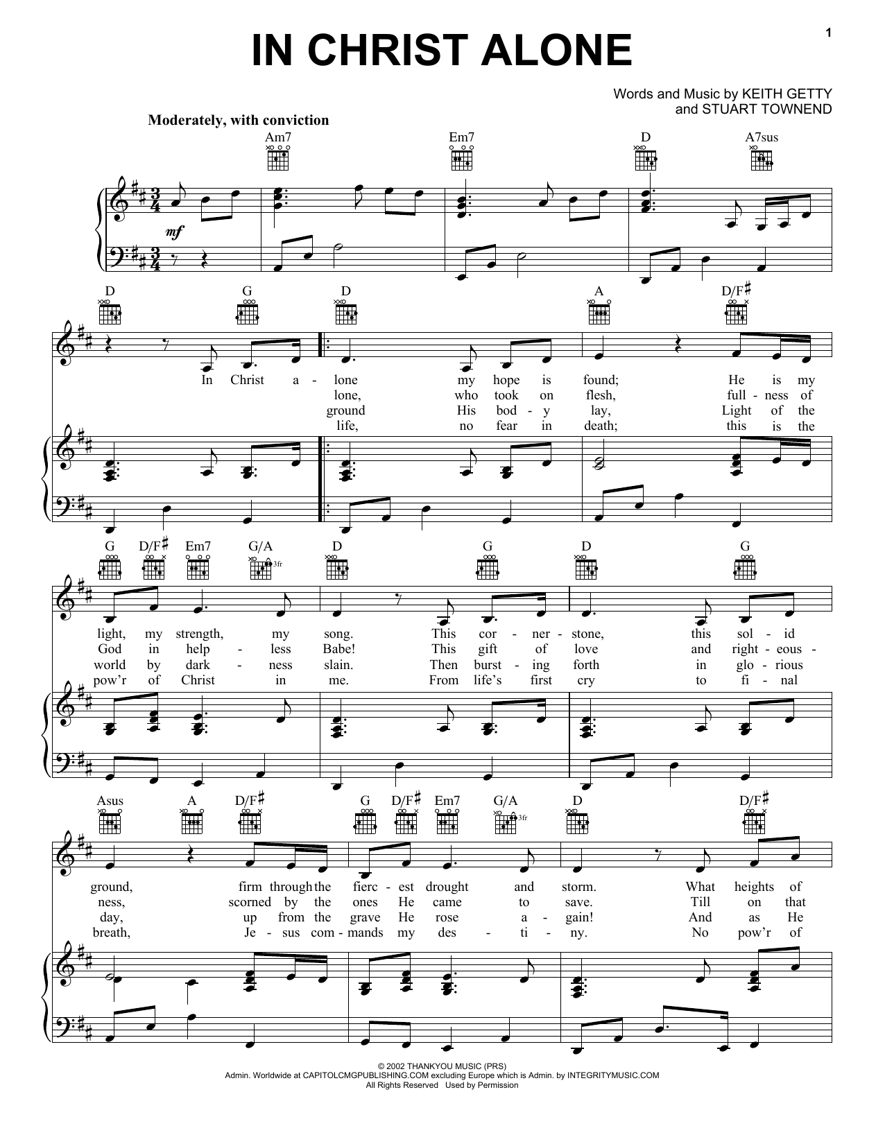 Keith & Kristyn Getty In Christ Alone Sheet Music