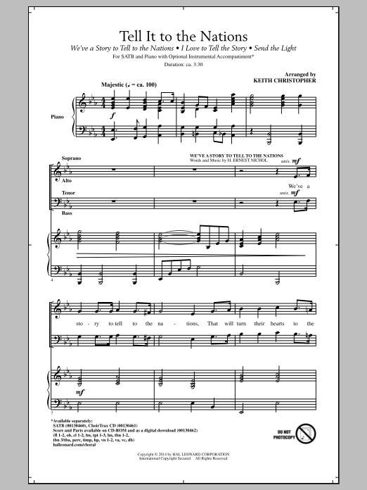 Keith Christopher I Love To Tell The Story Sheet Music