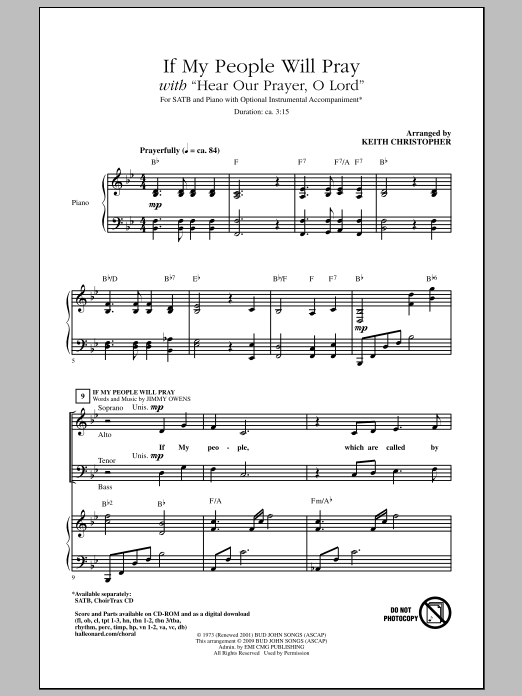 Keith Christopher If My People Will Pray Sheet Music
