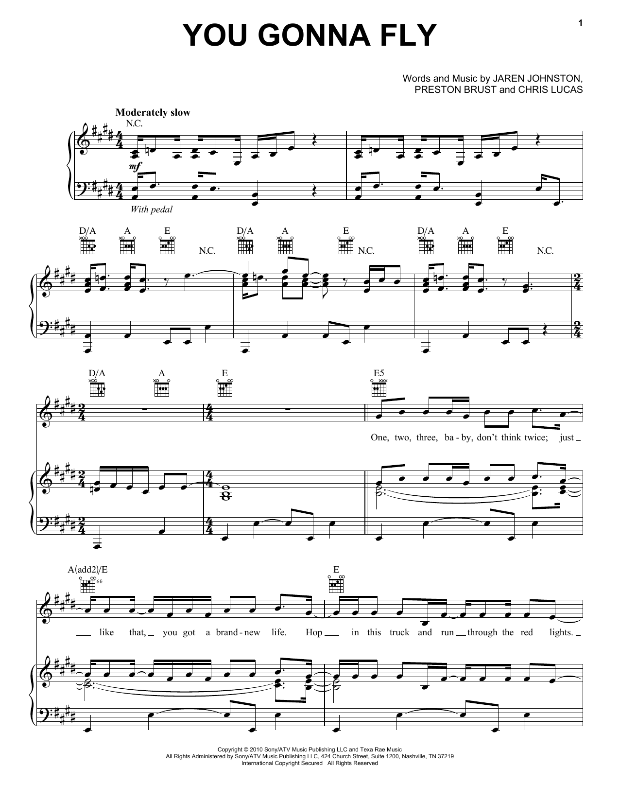 Keith Urban You Gonna Fly Sheet Music