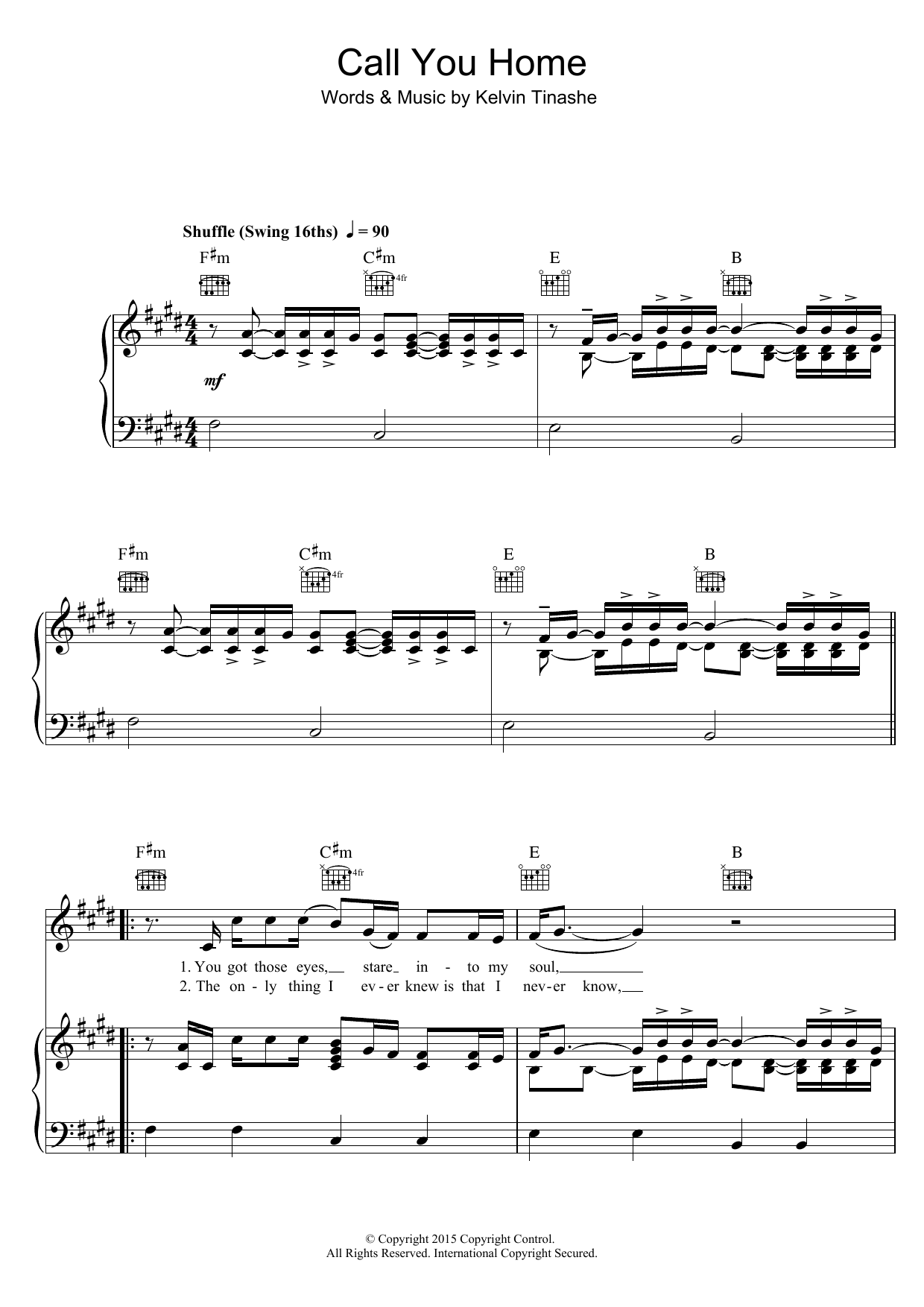 Kelvin Jones Call You Home Sheet Music