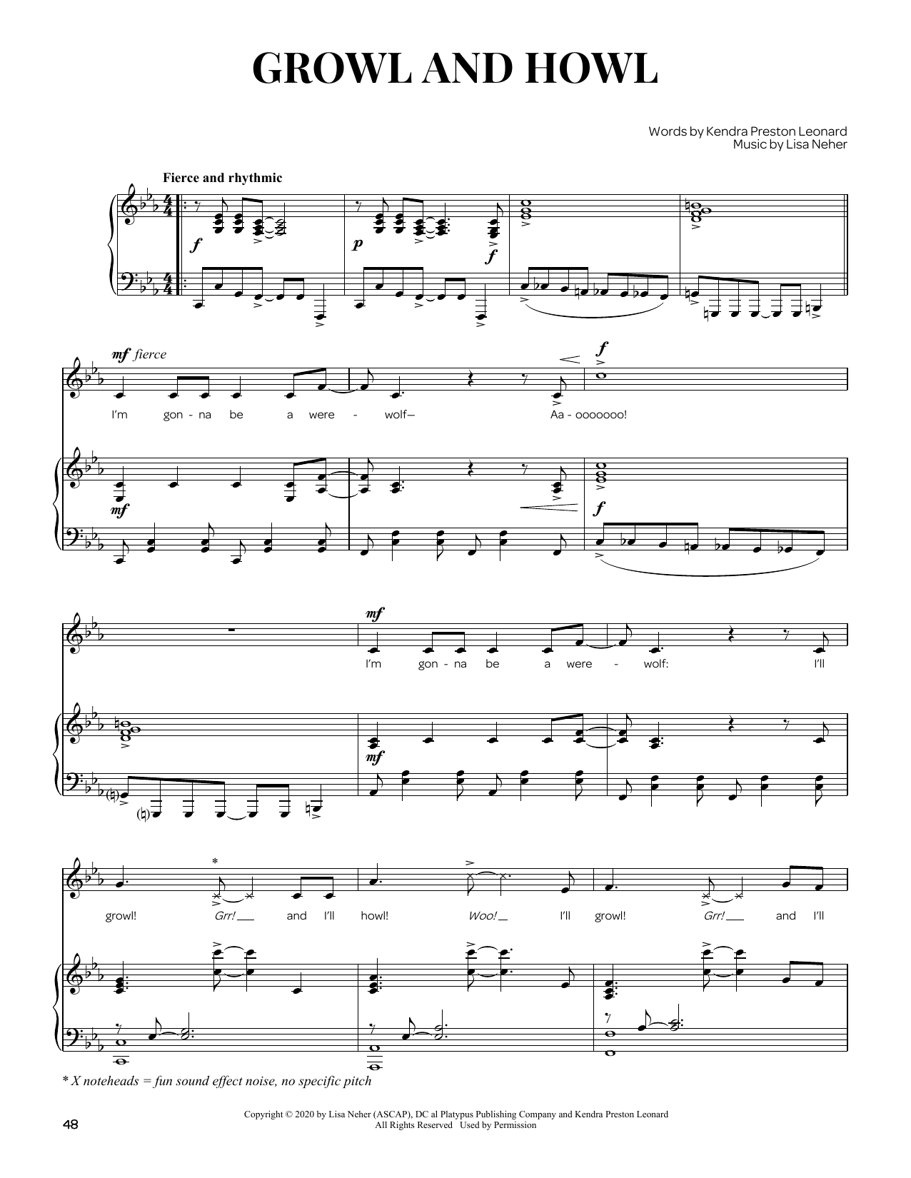 Kendra Preston Leonard Growl And Howl Sheet Music