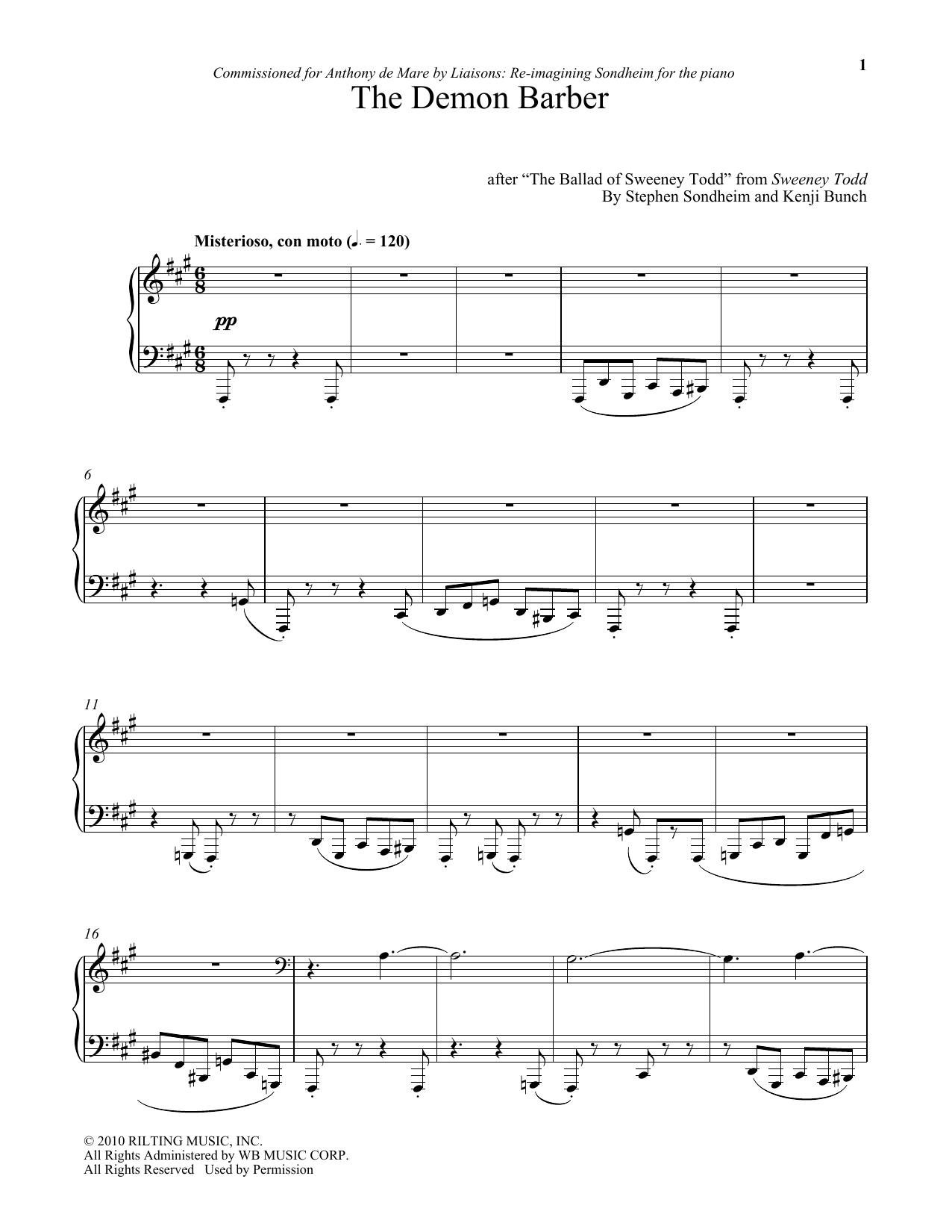 Kenji Bunch The Demon Barber Sheet Music