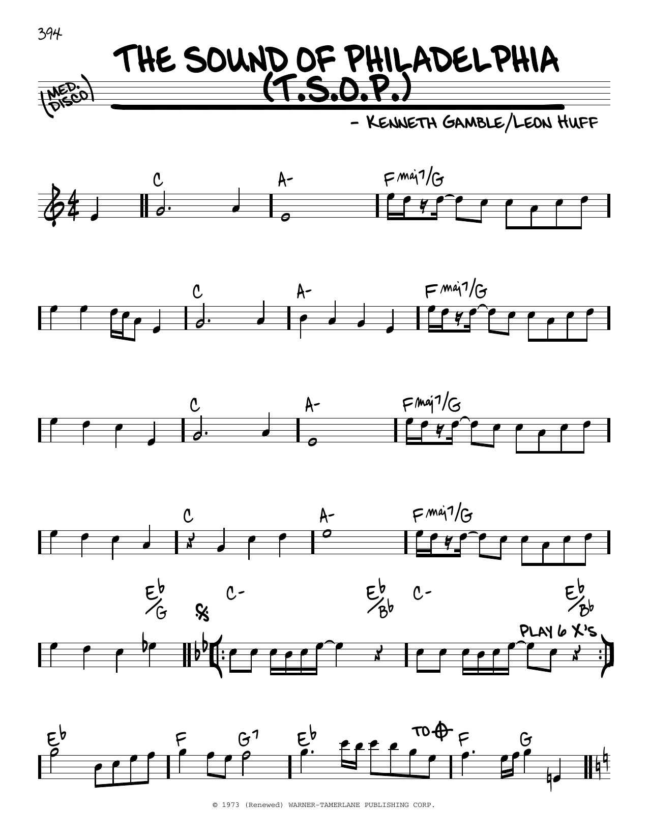 Kenneth Gamble The Sound Of Philadelphia (T.S.O.P.) Sheet Music