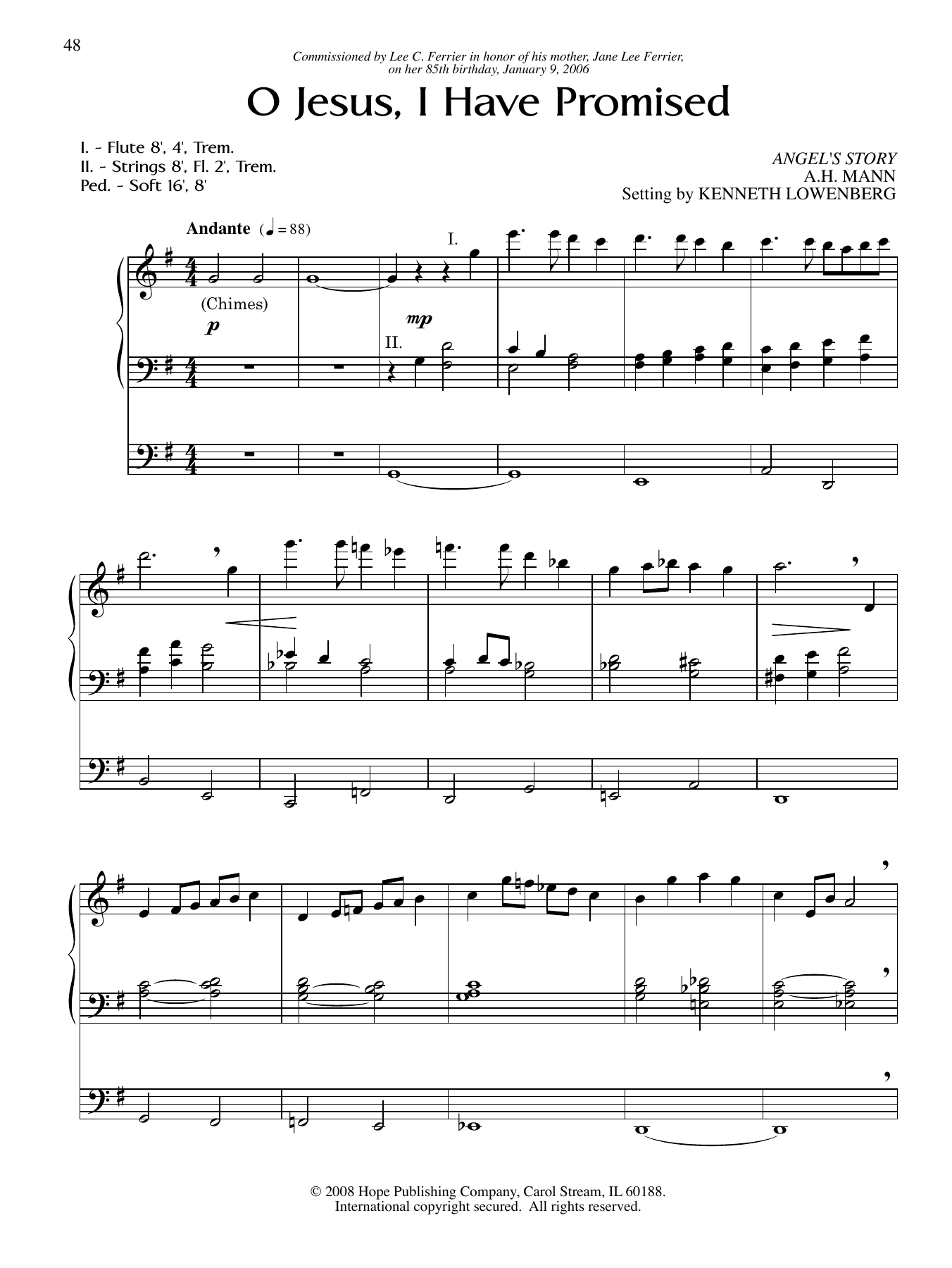 Kenneth Lowenberg O Jesus, I Have Promised Sheet Music