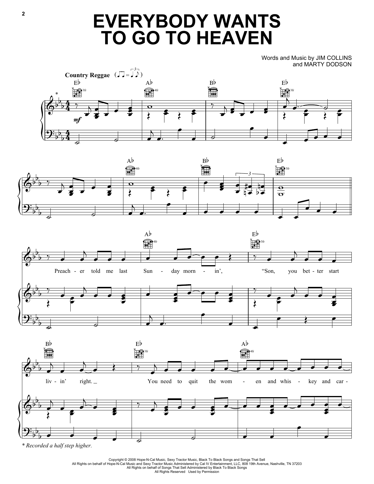 Kenny Chesney Everybody Wants To Go To Heaven Sheet Music