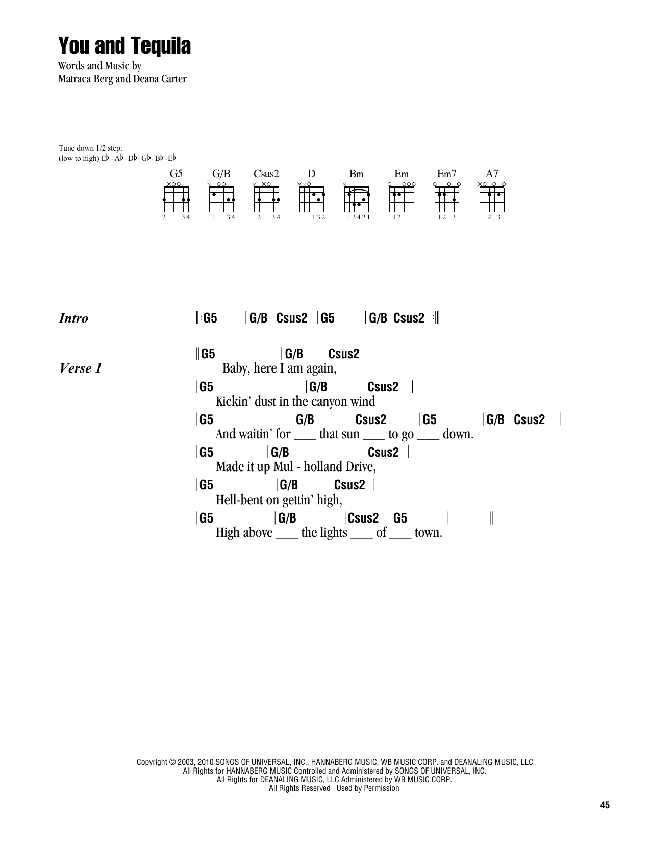 Kenny Chesney featuring Grace Potter You And Tequila Sheet Music