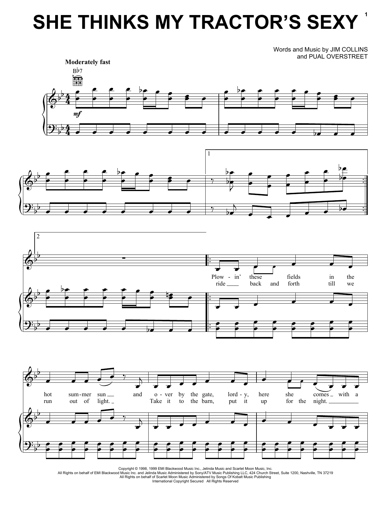 Kenny Chesney She Thinks My Tractor's Sexy Sheet Music