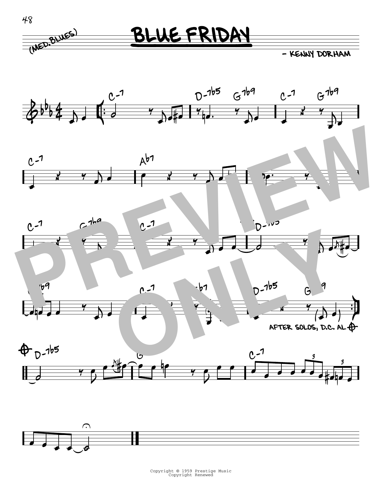 Kenny Dorham Blue Friday Sheet Music