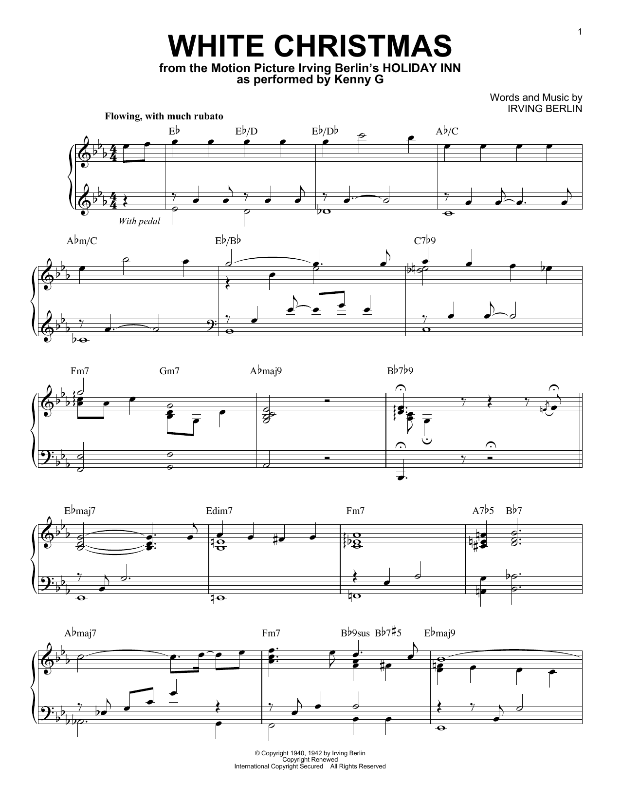 Kenny G White Christmas Sheet Music