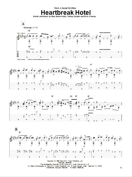 Kenny Sultan Heartbreak Hotel Sheet Music