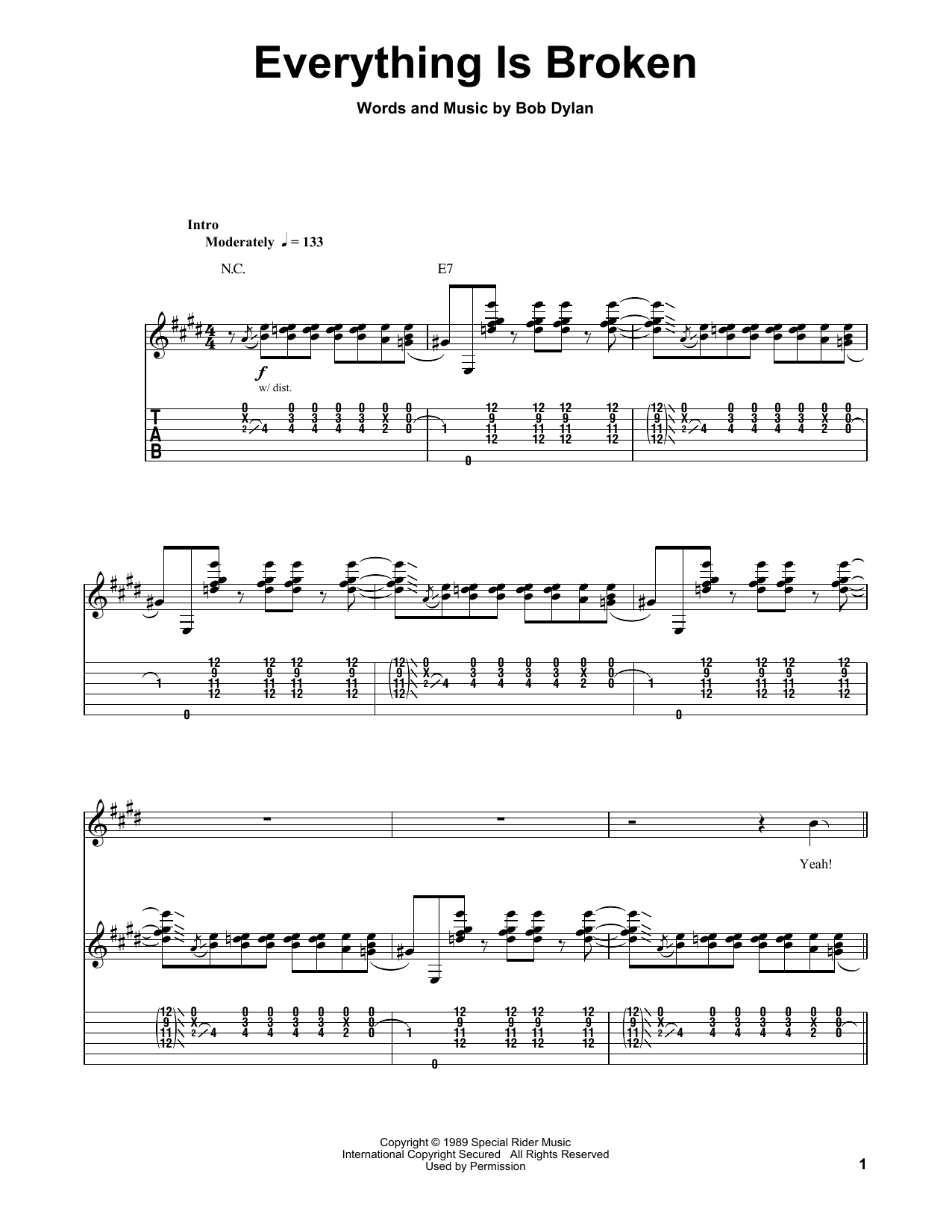 Kenny Wayne Shepherd Everything Is Broken Sheet Music