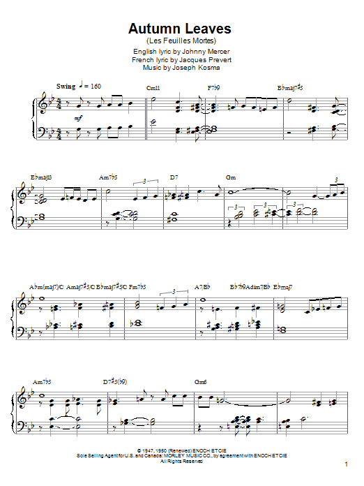 Kenny Werner Autumn Leaves Sheet Music
