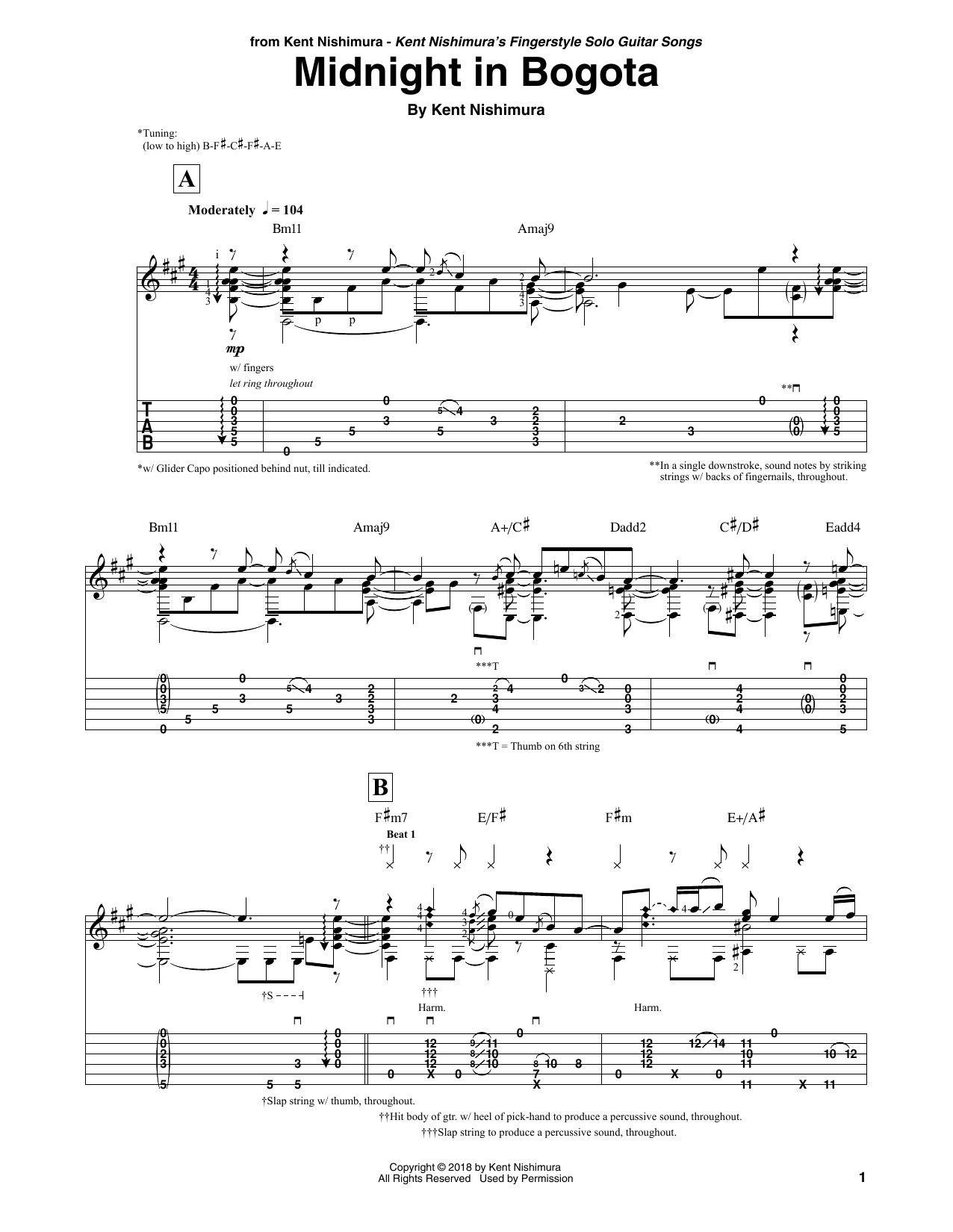 Kent Nishimura Midnight In Bogota Sheet Music