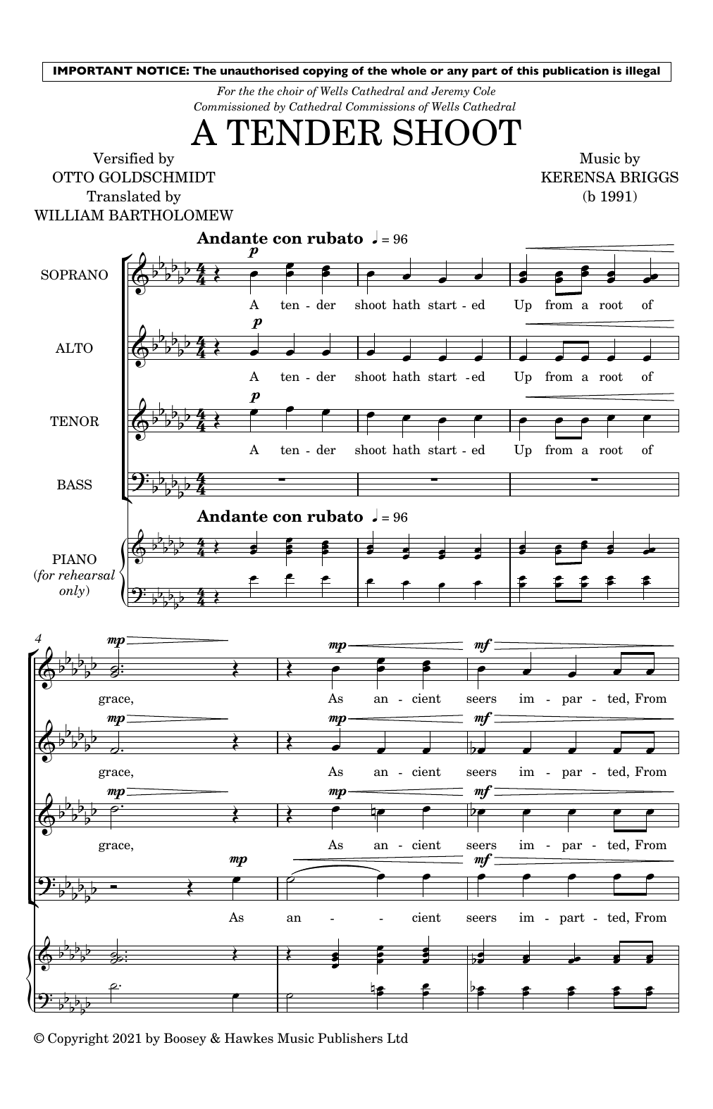 Kerensa Briggs A Tender Shoot Sheet Music