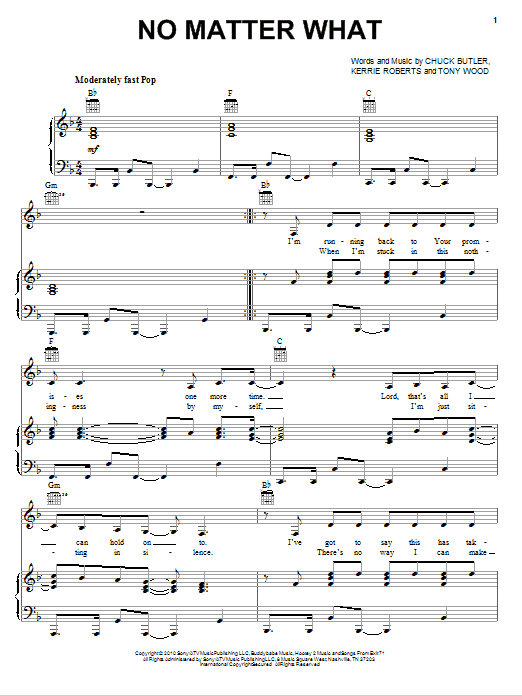 Kerrie Roberts No Matter What Sheet Music