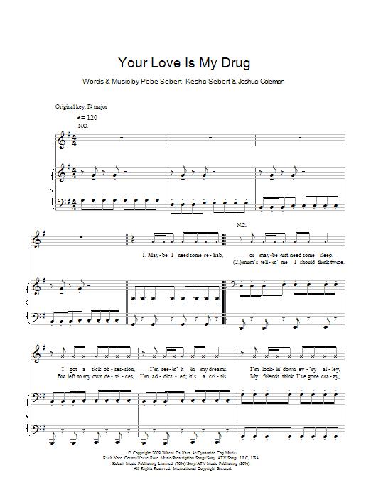 Ke$ha Your Love Is My Drug Sheet Music